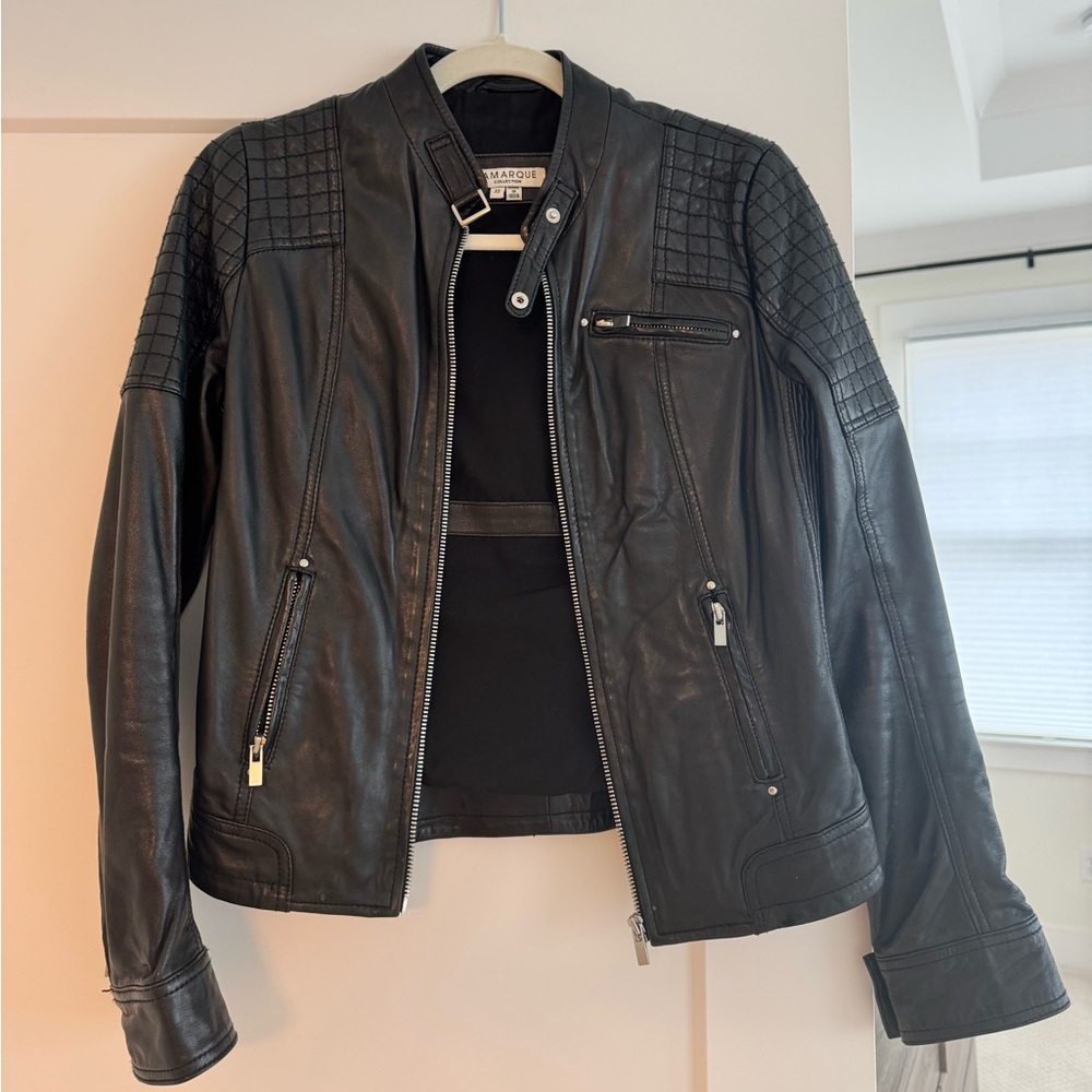 Lamarque black leather jacket